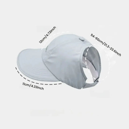 2-Pack Lightweight UPF Sun Protection Baseball Hat for Men and Women - Adjustable Velcro Closure, Wide Brim Outdoor Sports Hat, All-Season Elastic Design (White/Gray/Black)