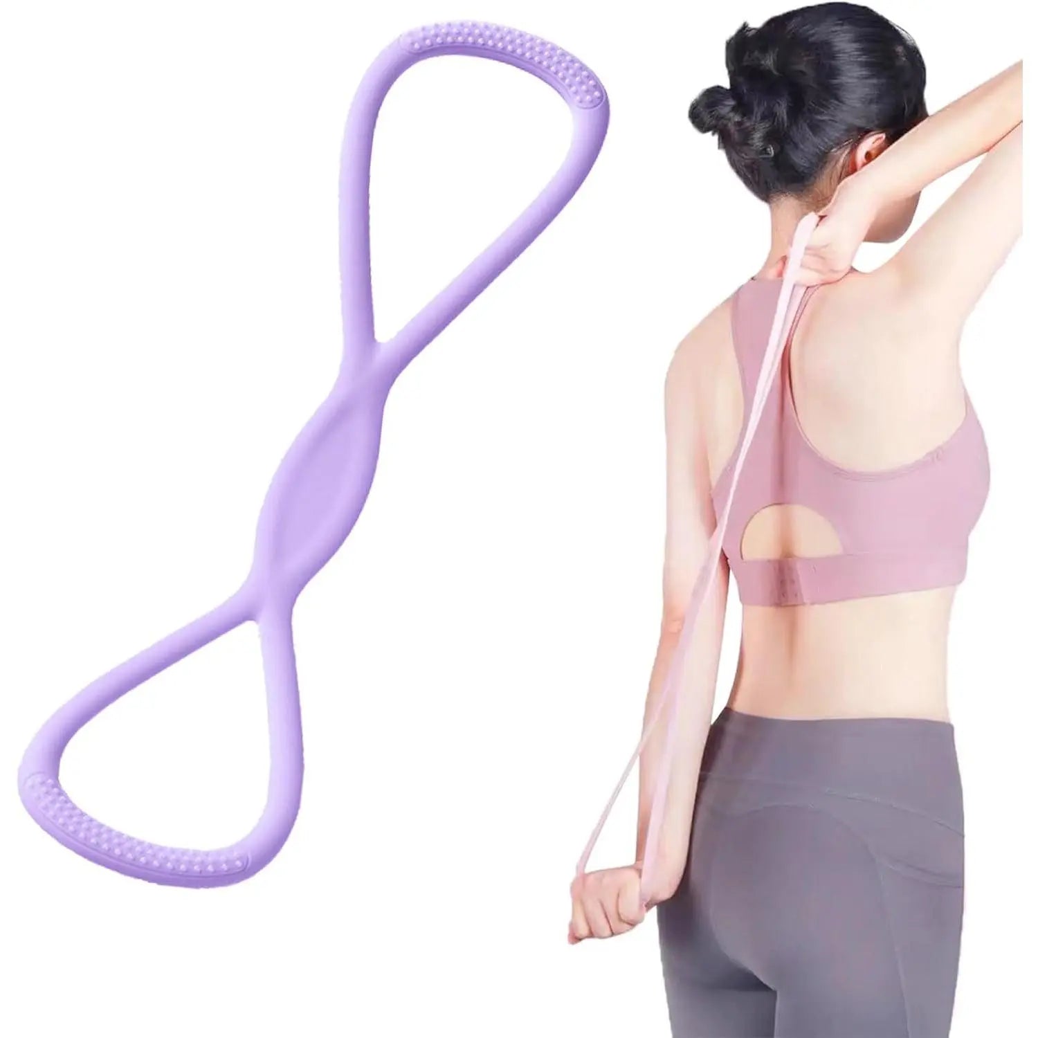 Professional Figure 8 Resistance Silicone Tension Band with Handles for Comprehensive Fitness Training and Yoga Stretching, Ideal for Home and Gym Workouts