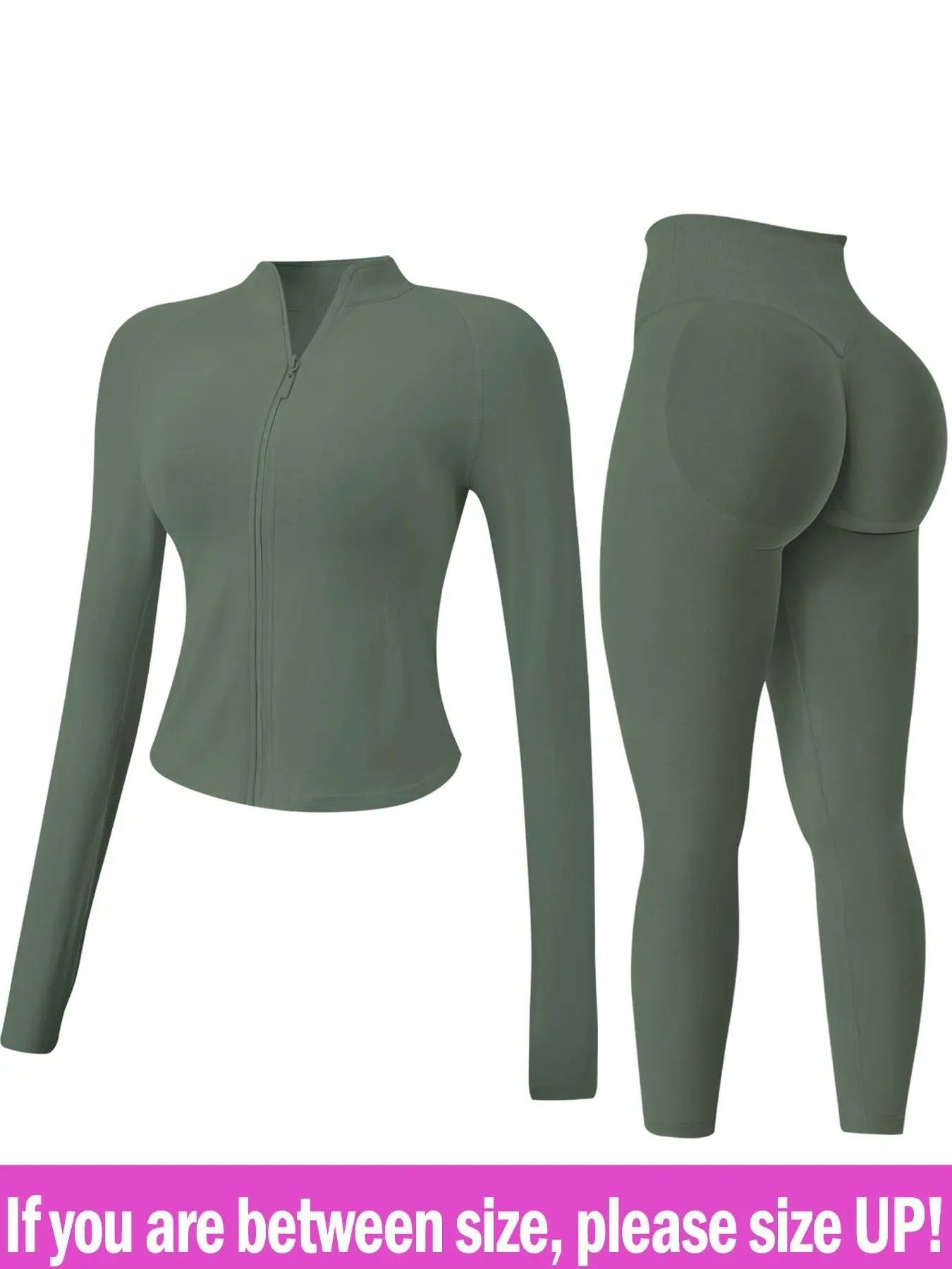 Women's 2-Piece Seamless Athletic Tracksuit Set with Stand-Collar Zipper Top and Slim Fit Hip-Lifting Pants, Quick-Dry Stretch Fabric with Thumb Holes for Optimal Performance and Comfort
