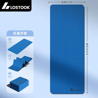 Thick 4mm Foldable Yoga Mat - Extra Large 6' x 2' Non-Slip TPE Gym Mat for Yoga, Pilates, and Cardio Workouts