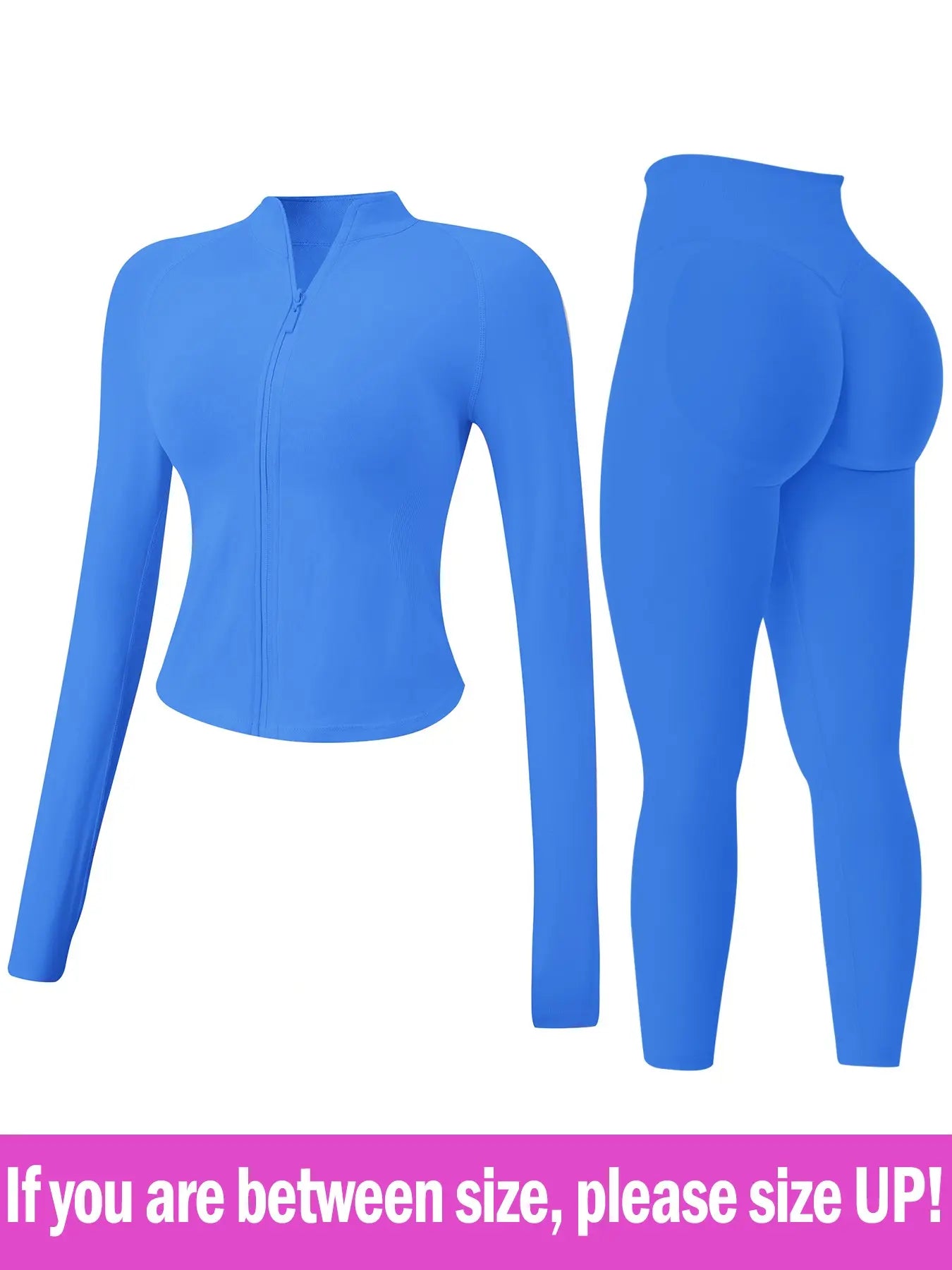 Women's 2-Piece Seamless Athletic Tracksuit Set with Stand-Collar Zipper Top and Slim Fit Hip-Lifting Pants, Quick-Dry Stretch Fabric with Thumb Holes for Optimal Performance and Comfort
