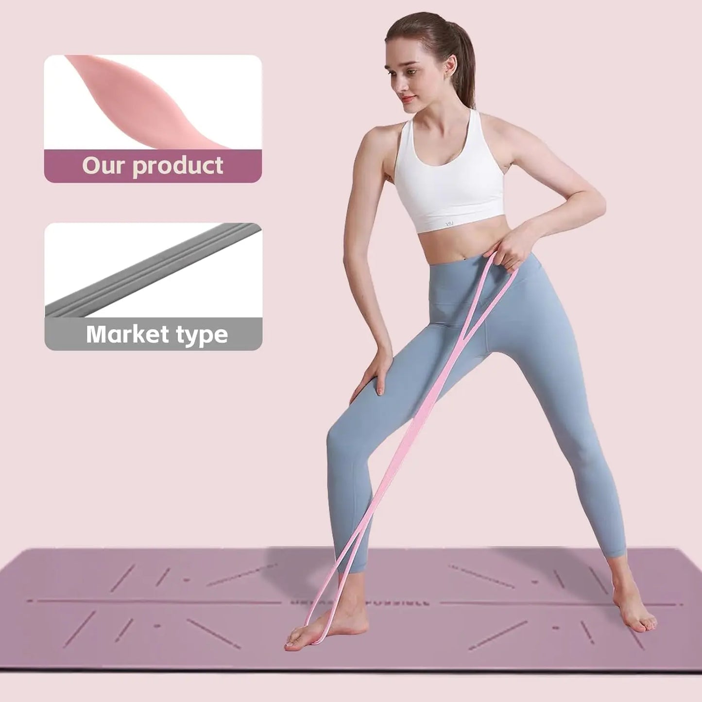 Professional Figure 8 Resistance Silicone Tension Band with Handles for Comprehensive Fitness Training and Yoga Stretching, Ideal for Home and Gym Workouts