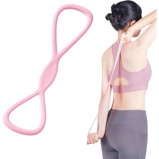 Professional Figure 8 Resistance Silicone Tension Band with Handles for Comprehensive Fitness Training and Yoga Stretching, Ideal for Home and Gym Workouts