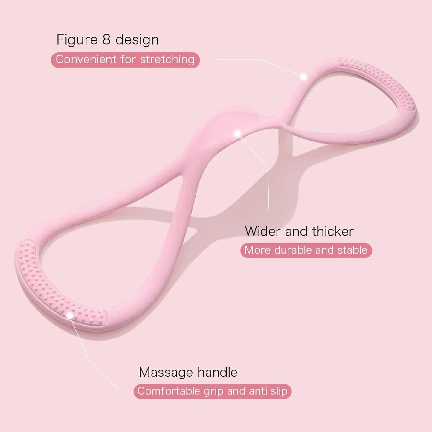 Professional Figure 8 Resistance Silicone Tension Band with Handles for Comprehensive Fitness Training and Yoga Stretching, Ideal for Home and Gym Workouts