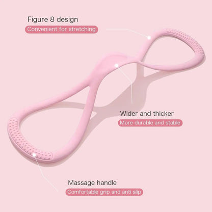 Professional Figure 8 Resistance Silicone Tension Band with Handles for Comprehensive Fitness Training and Yoga Stretching, Ideal for Home and Gym Workouts