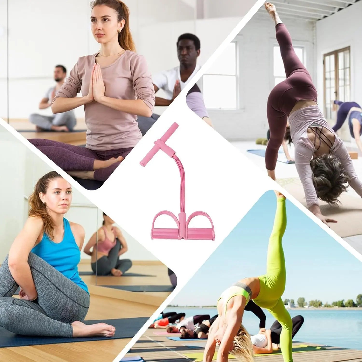 Fitness Resistance Bands Foot and Ankle Puller Trainer - Home Exercise Equipment for Strength Training and Body Shaping (Yoga Mat Not Included)